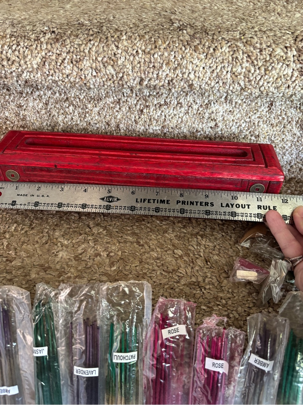 Assorted Scented Incense Stick Collection with Red Wooden Box - Picture 2 of 8